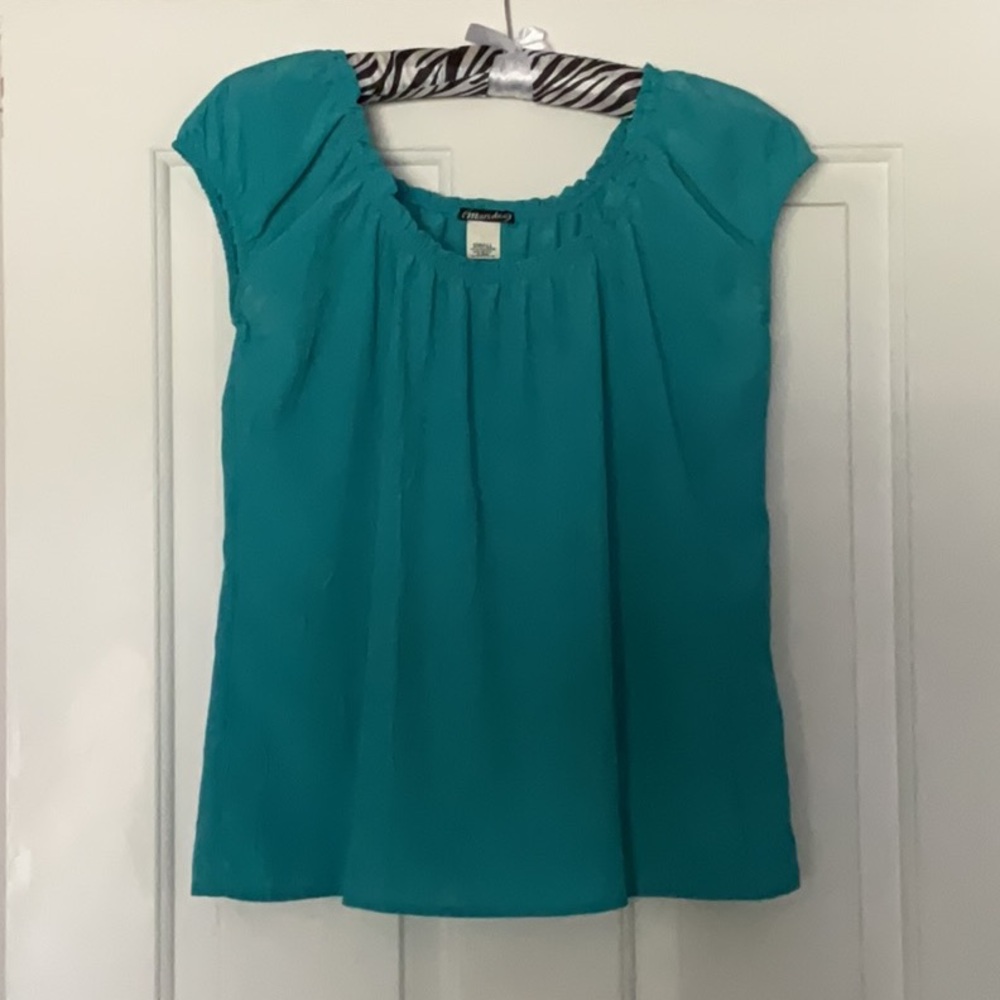 Mandee Teal Blouse